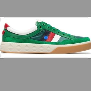 GUCCI 501215 Green SS Stripe Low Sneakers